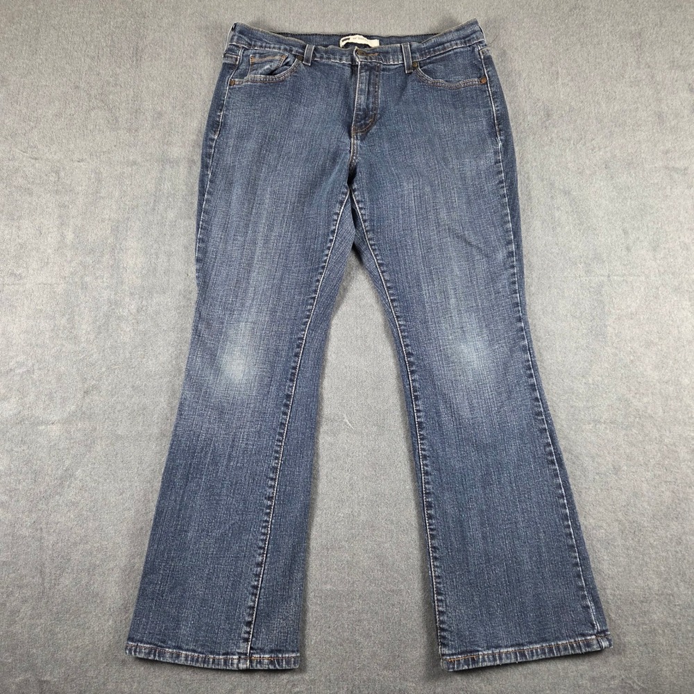 Levis 515 Bootcut Jeans Womens14 S/C Blue Stretch Denim Dark Wash Mid Rise Flare